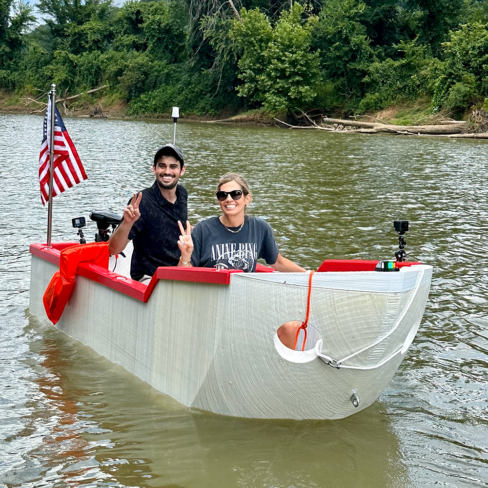 Float testing the 3D printed hull to make sure that it is seaworthy